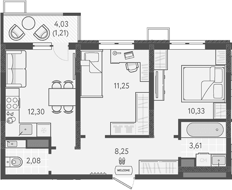 Продается 2-комн. квартира, 47.82 м²