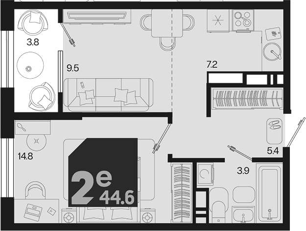 Продается 2-комн. квартира, 40.8 м²