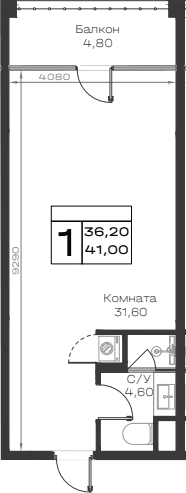 Продается 1-комн. квартира, 36.2 м²