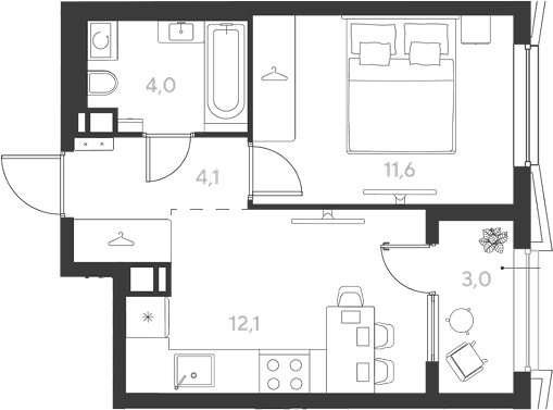 Продается 1-комн. квартира, 31.8 м²