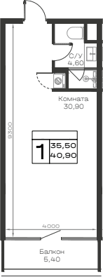 Продается 1-комн. квартира, 35.5 м²