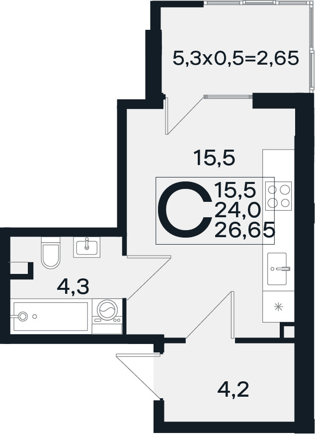 Продается 1-комн. квартира, 24 м²