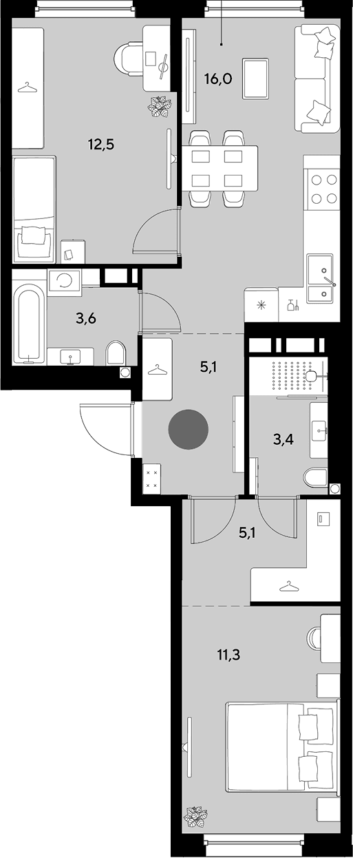 Продается 3-комн. квартира, 57 м²