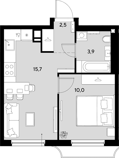 Продается 1-комн. квартира, 32.1 м²