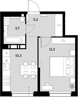Продается 1-комн. квартира, 31.5 м²