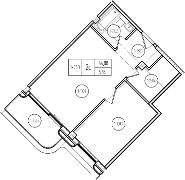 Продается 2-комн. квартира, 44.89 м²