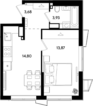 Продается 2-комн. квартира, 36.28 м²