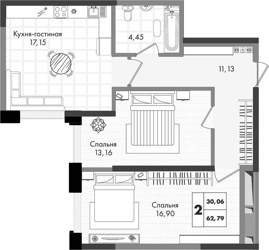 Продается 3-комн. квартира, 62.79 м²