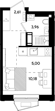 Продается 1-комн. квартира, 21.75 м²