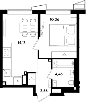 Продается 2-комн. квартира, 32.31 м²