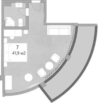 Продается 1-комн. квартира, 41.9 м² — фото 2