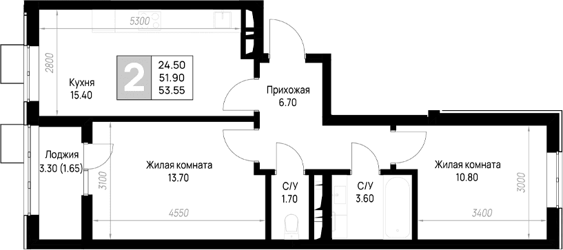 Продается 1-комн. квартира, 41.3 м²