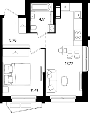Продается 2-комн. квартира, 39.47 м²