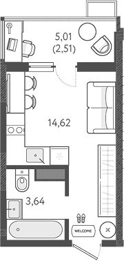 Продается 1-комн. квартира, 18.26 м²