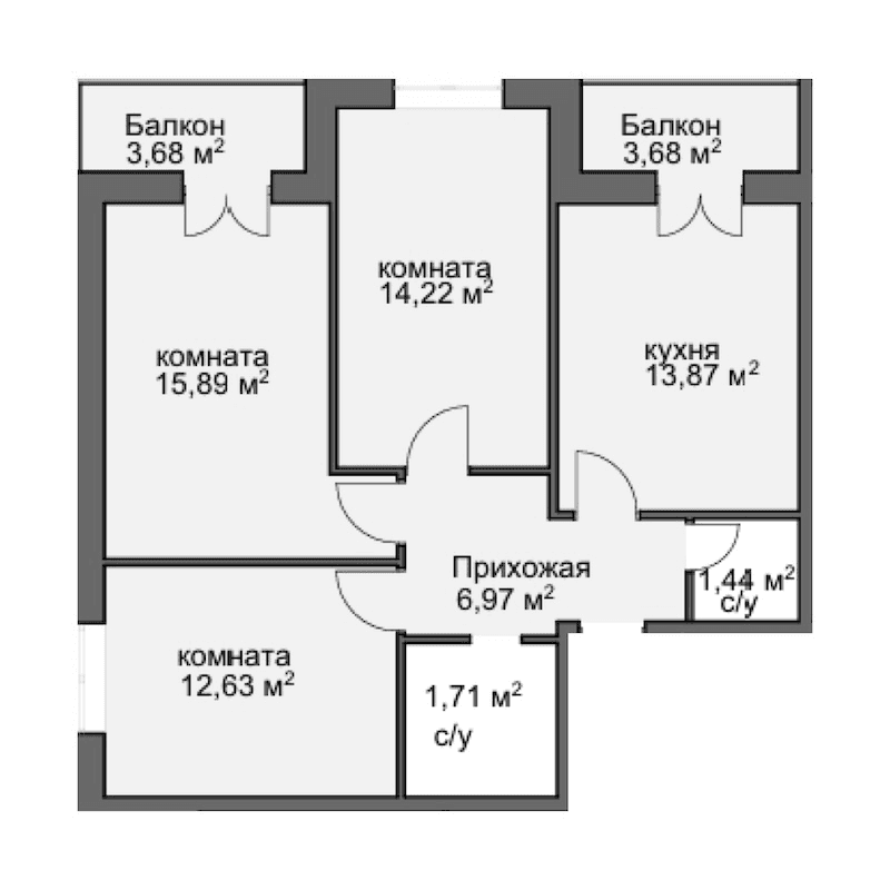 Продается 3-комн. квартира, 67.62 м²