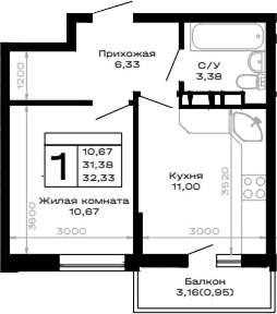 Продается 1-комн. квартира, 31.38 м²