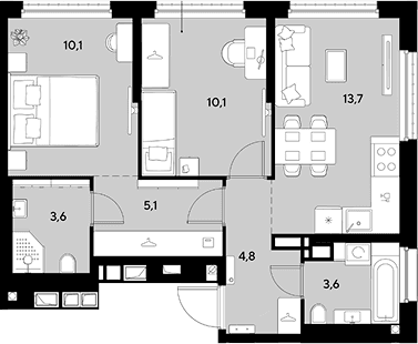 Продается 2-комн. квартира, 51 м²