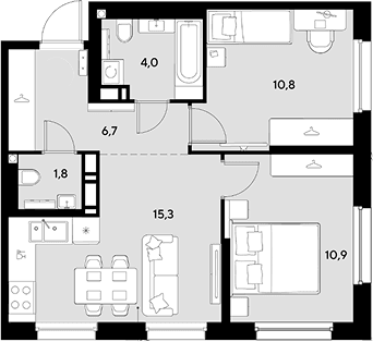 Продается 2-комн. квартира, 49.5 м²