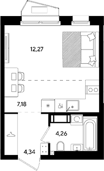 Продается 1-комн. квартира, 28.05 м²
