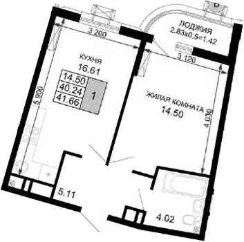 Продается 2-комн. квартира, 40.24 м²