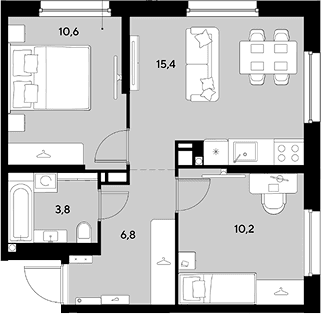 Продается 2-комн. квартира, 46.8 м²