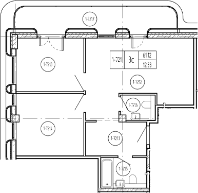 Продается 3-комн. квартира, 63.41 м²