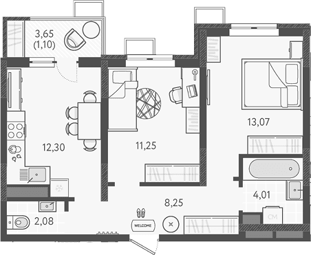 Продается 2-комн. квартира, 50.96 м²