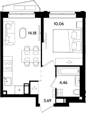 Продается 2-комн. квартира, 32.39 м²