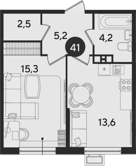 Продается 2-комн. квартира, 40.8 м²