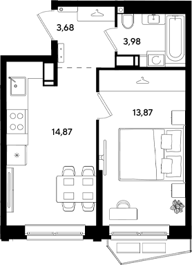 Продается 2-комн. квартира, 36.4 м²