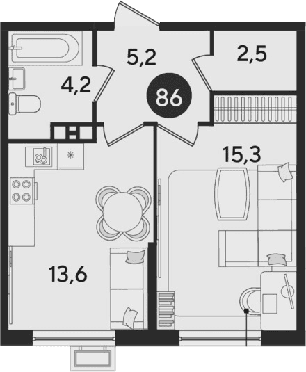 Продается 2-комн. квартира, 40.8 м²