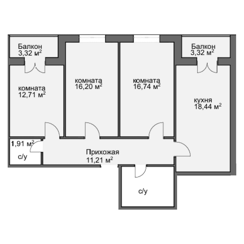 Продается 3-комн. квартира, 81.85 м²