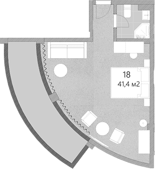 Продается 1-комн. квартира, 41.4 м² — фото 2