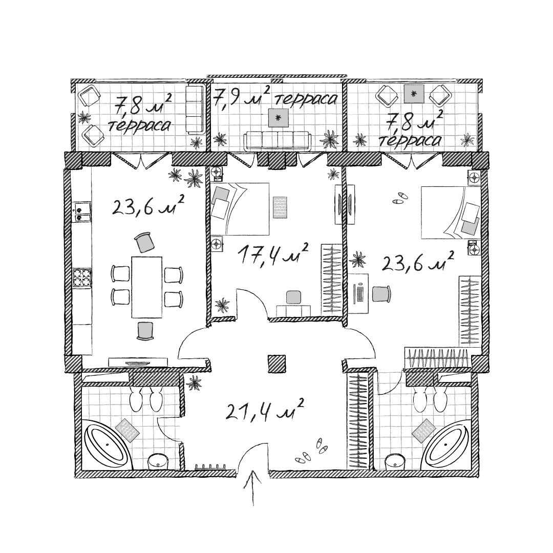 Продается 2-комн. квартира, 106.7 м²