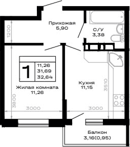 Продается 1-комн. квартира, 31.69 м²