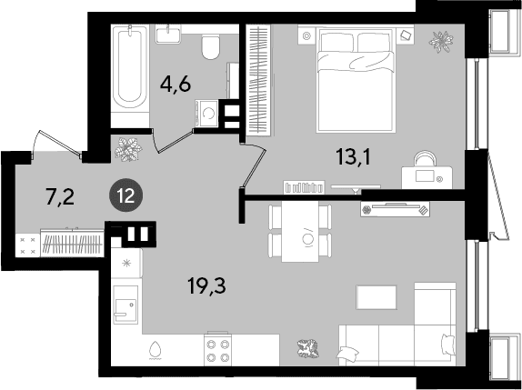 Продается 2-комн. квартира, 44.2 м²