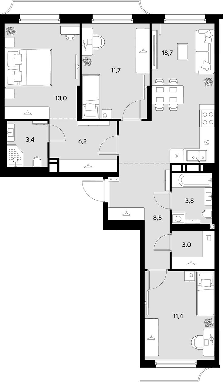 Продается 3-комн. квартира, 79.7 м²