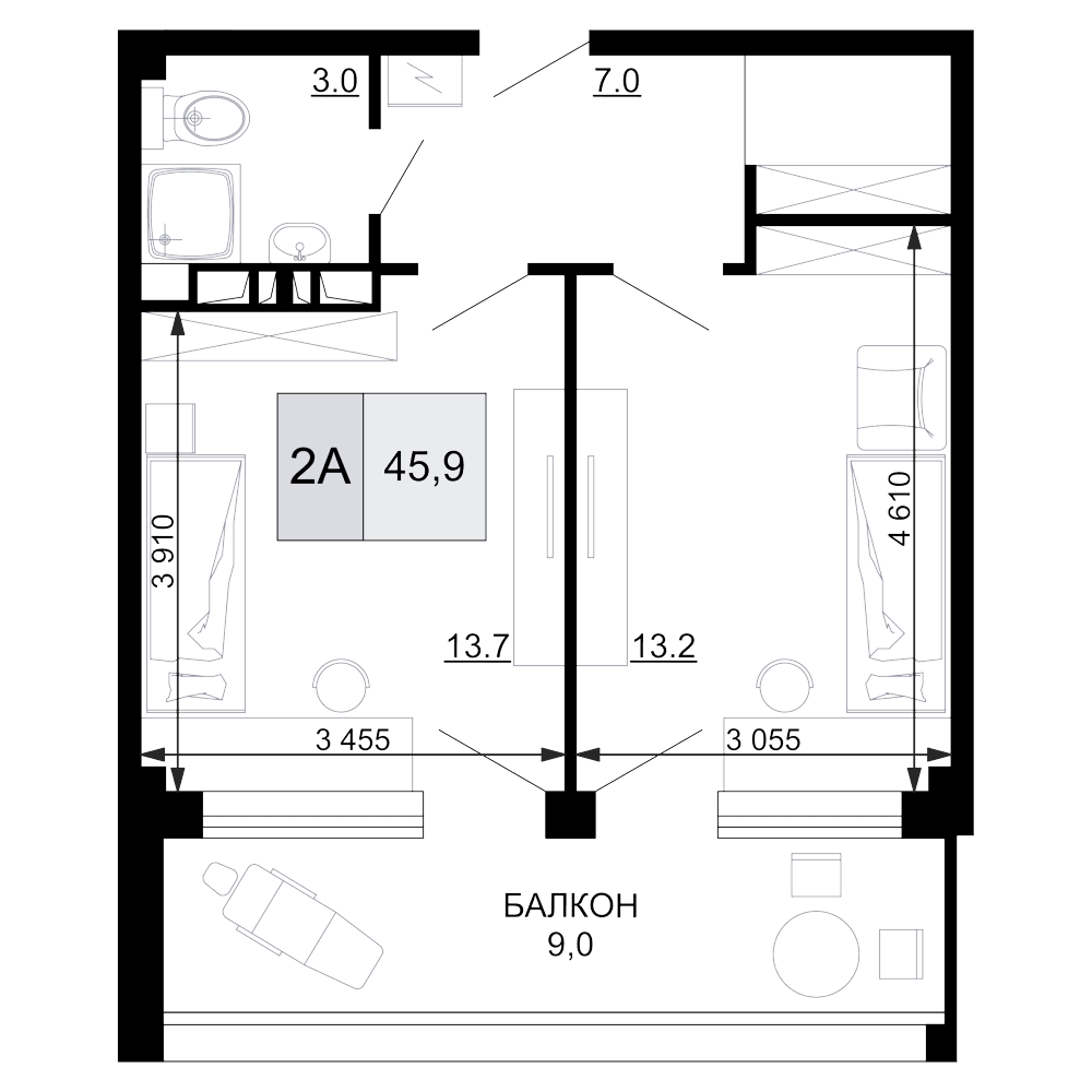 Продается 2-комн. квартира, 36.9 м²