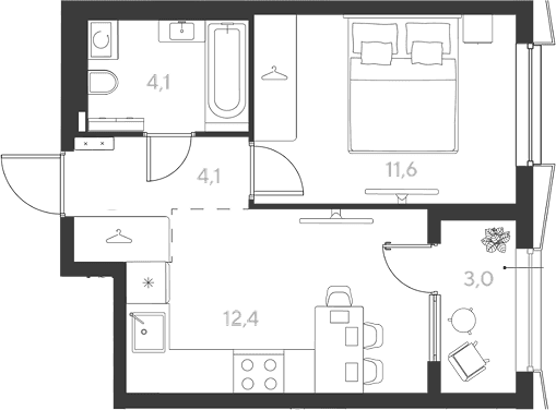 Продается 1-комн. квартира, 32.2 м²
