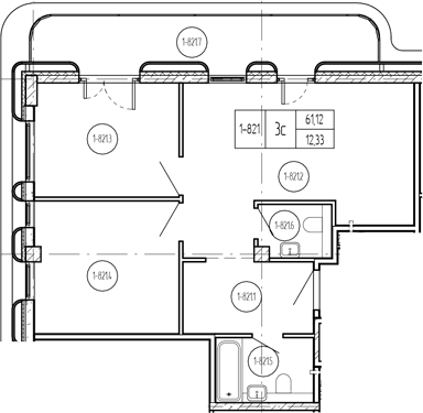 Продается 3-комн. квартира, 63.41 м²