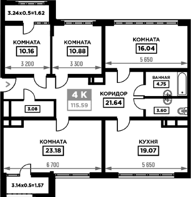 Продается 4-комн. квартира, 112.4 м²