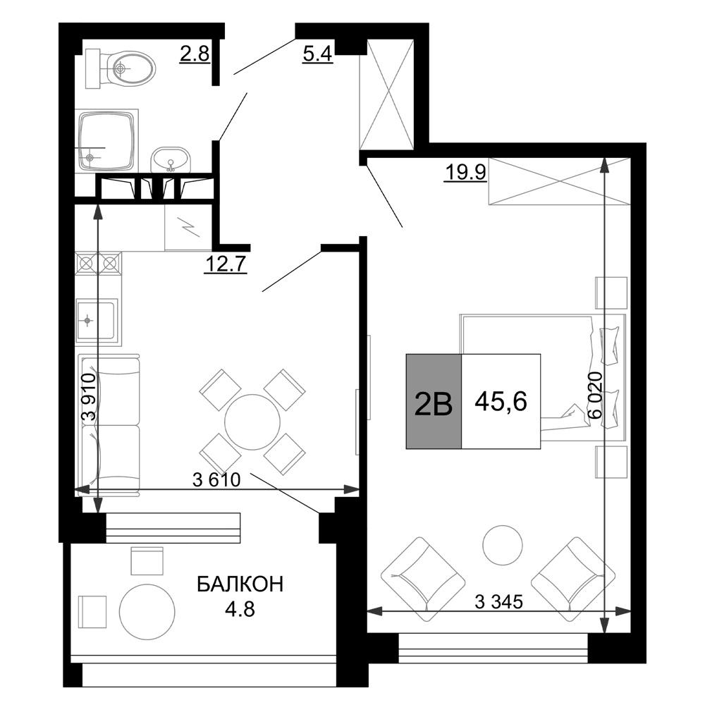 Продается 2-комн. квартира, 40.8 м²