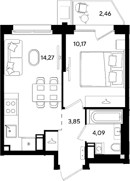 Продается 2-комн. квартира, 32.38 м²