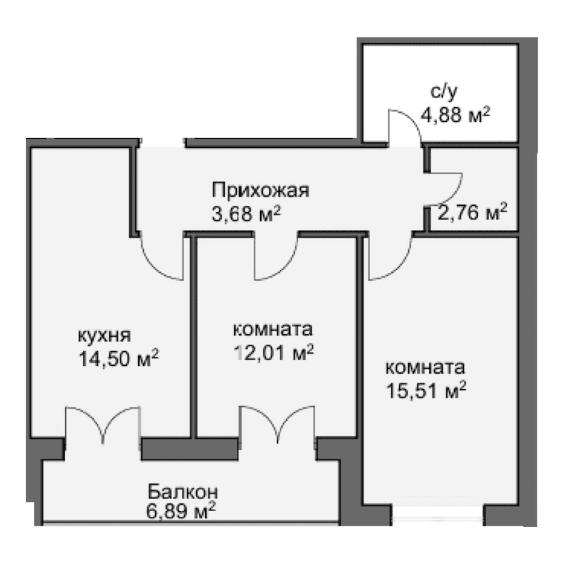 Продается 2-комн. квартира, 57.64 м²