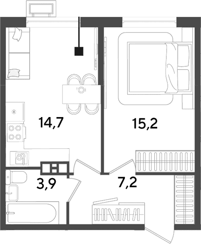 Продается 1-комн. квартира, 41 м²