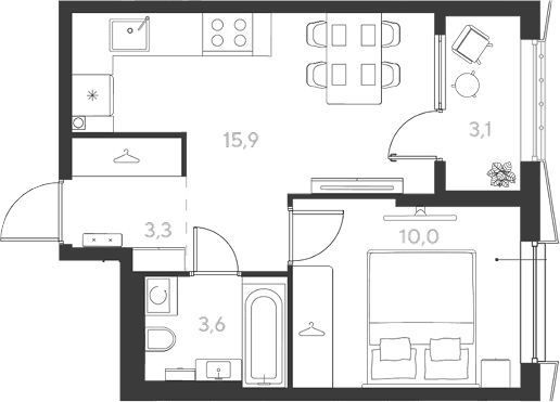 Продается 1-комн. квартира, 32.8 м²
