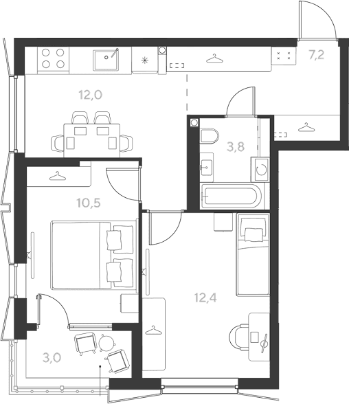 Продается 2-комн. квартира, 45.9 м²