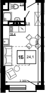 Продается 1-комн. квартира, 24.1 м²