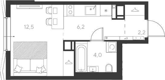 Продается 1-комн. квартира, 24.9 м²