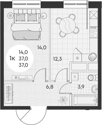 Продается 1-комн. квартира, 37 м²